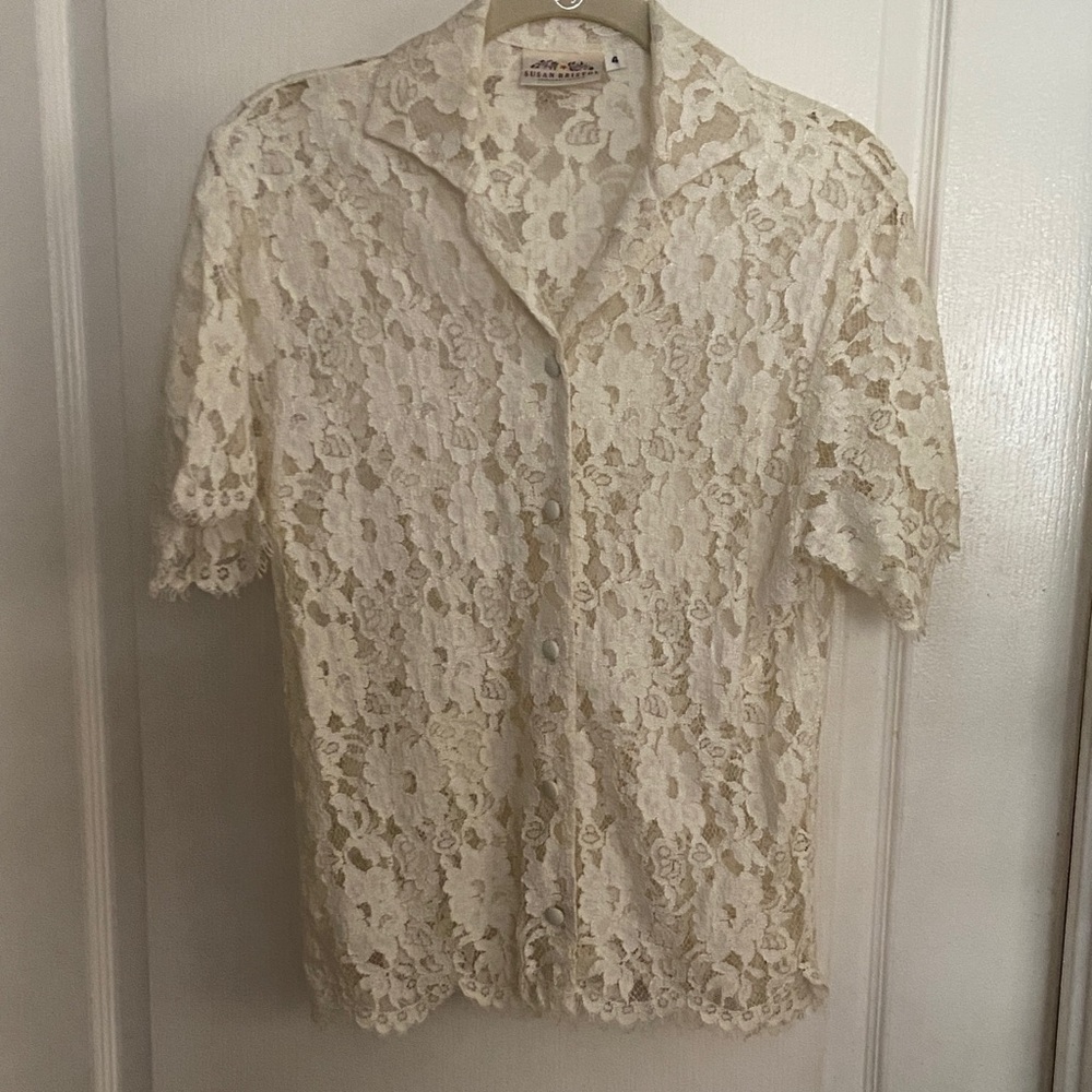 Susan Bristol Cream Lace Blouse